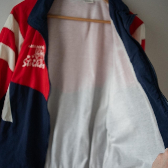 Asics Red and Blue Track Jacket - Picture 3 of 6